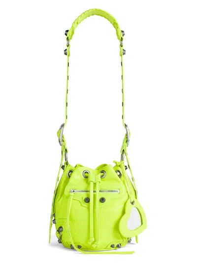 Balenciaga Women's Le Cagole Xs Bucket Bag In Neon Green