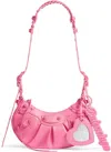 Balenciaga Women Le Cagole Xs Leather Shoulder Bag In Fuchsia