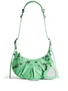 Balenciaga Women Le Cagole Xs Leather Shoulder Bag In Green