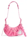 Balenciaga Women Le Cagole Xs Leather Shoulder Bag In Pink
