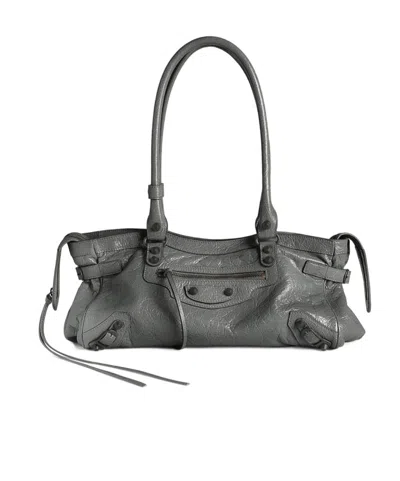 Balenciaga Women's Le City Bag East-west In Volcanic Rock In Gray