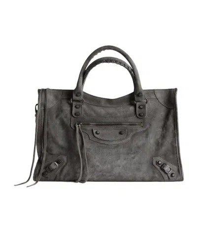 Balenciaga Women's Le City Bag Medium In Storm Grey