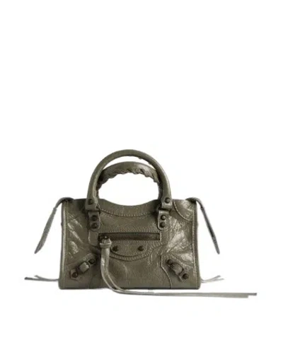 Balenciaga Women's Le City Bag Nano In Army Green In Purple