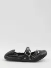 Balenciaga Black Lamb Leather Shoes With Striking Metallic Accents In Black