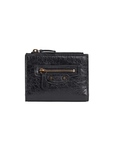 Balenciaga Le City Bi-fold Lambskin Wallet In Black In Pattern