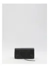 Balenciaga Crush Leather Clutch In Black