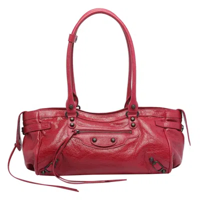 Balenciaga Women Le City East West Shoulder Bag In Red
