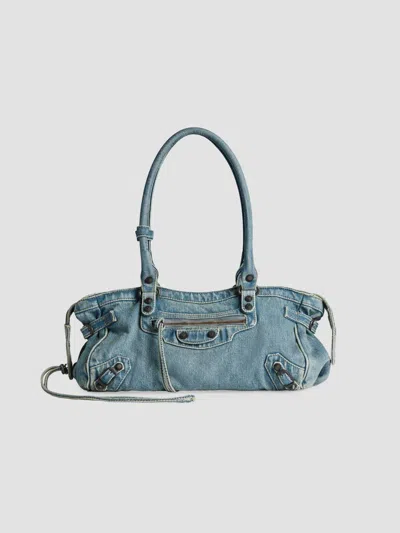 Balenciaga Women's Le City East-west Shoulder Bag In Blue