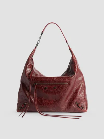 Balenciaga Women's Le City Hobo Bag In Berry Red