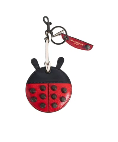 Balenciaga Women's Le City Ladybug Keychain/charm In Black/red
