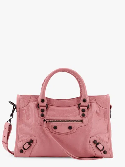 Balenciaga Women Le City Leather Shoulder Bag In Pink
