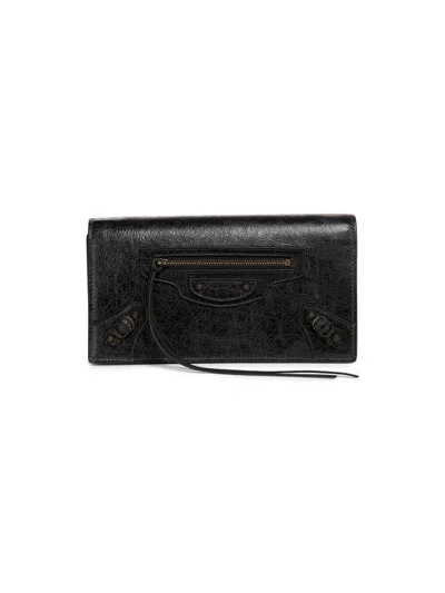 Balenciaga Women's Le City Leather Wallet In Black