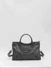 Balenciaga Le City Medium Crinkled Leather Top-handle Bag