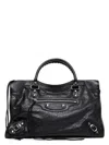 Balenciaga Le City Medium Textured-leather Tote In Black