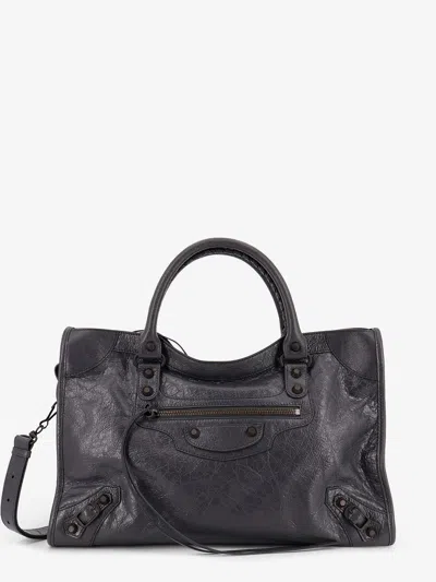 Balenciaga Women Le City Medium Leather Shoulder Bag In Black
