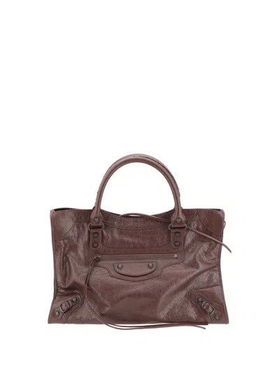 Balenciaga Women Le City Medium Shoulder Bag In Brown