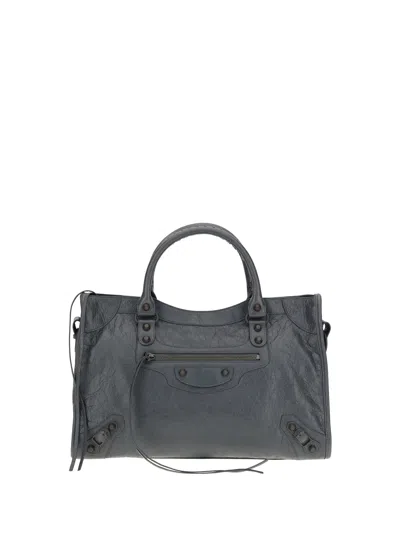 Balenciaga Women Le City Medium Shoulder Bag In Gray