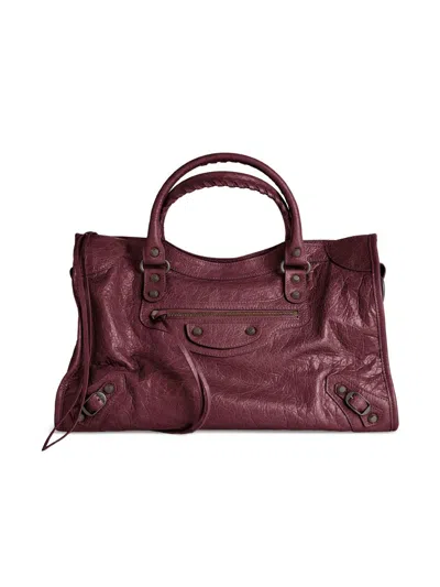 Balenciaga Women's Le City Medium Tote Bag In Burgundy