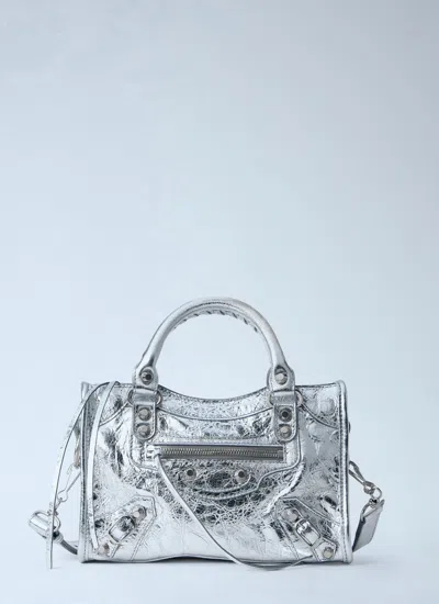 Balenciaga Women Le City Mini Handbag In Silver