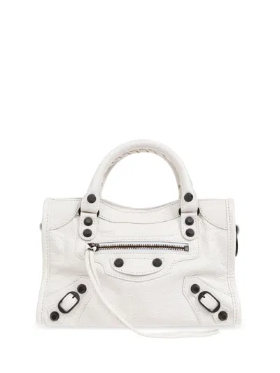 Balenciaga Women Le City Mini Leather Handbag In White