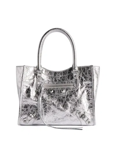 Balenciaga Women's Le City Mini Top Handle Bag In Silver