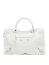Balenciaga Medium Handbag With Detachable Strap And Studded Accents In White