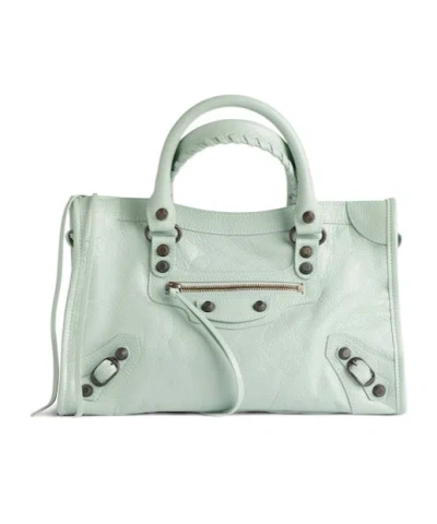 Balenciaga Small Leather Le City Top-handle Bag In Green