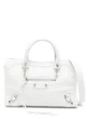 Balenciaga Small Le City Leather Tote Bag In White