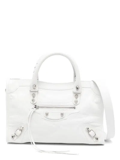 BALENCIAGA WOMEN'S LE CITY SMALL TOTE BAG OPTIC WHITE | 8114422AA9S