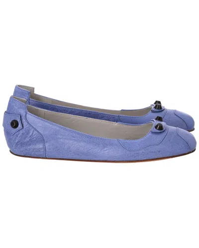 Balenciaga Women's Leather Arena Ballet Flat (authentic Pre-loved) In Purple