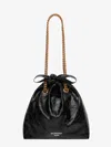 Balenciaga Women Leather Bucket Bag With Frontal Logo