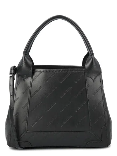 BALENCIAGA WOMEN'S LEATHER CABAS NAVY XS HANDBAG