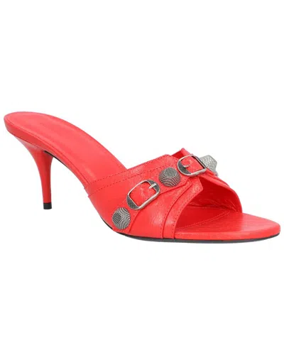 Balenciaga Women's Leather Cagole Mule (authentic Pre-loved) In Red