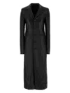 Balenciaga Long Length Leather Coat With Notched Lapel