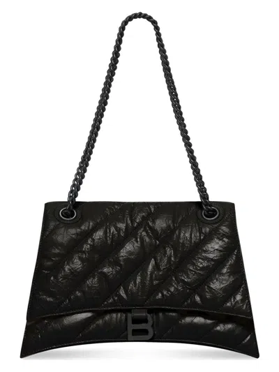 BALENCIAGA WOMEN'S LEATHER CRUSH M SHOULDER BAG