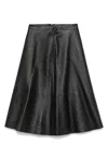 Balenciaga Leather Midi Skirt
