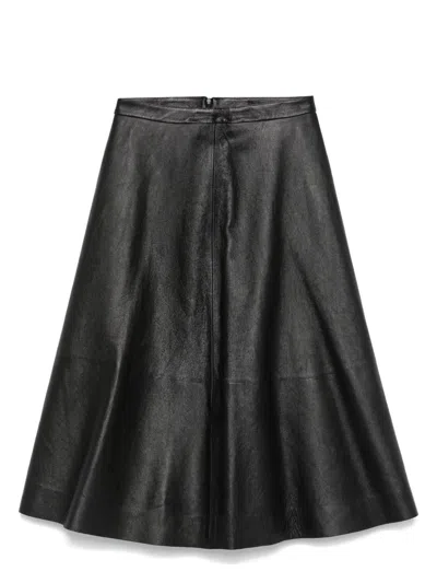 Balenciaga Women's Leather Flared Skirt