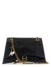 Balenciaga Black Leather Medium Crush Chain Shoulder Bag In Black