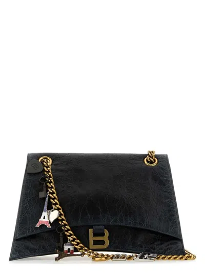 BALENCIAGA WOMEN'S LEATHER MEDIUM CRUSH CHAIN SHOULDER BAG