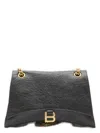 Balenciaga Black Leather Medium Crush Shoulder Bag