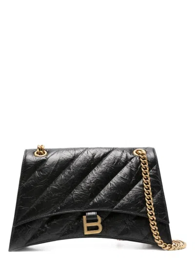 BALENCIAGA WOMEN'S LEATHER MEDIUM CRUSH SHOULDER BAG