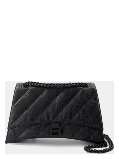 BALENCIAGA WOMEN'S LEATHER MEDIUM CRUSH SHOULDER BAG