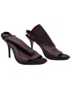 Balenciaga Women's Leather Open Toe Slingback Mule (authentic Pre-loved) In Purple