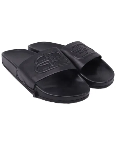 Balenciaga Women's Leather Piscine Slide (authentic Pre-loved) In Black