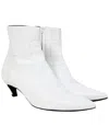 Balenciaga Women's Leather Slanted-heel Bootie (authentic Pre-loved) In White