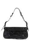 Balenciaga Black Calfskin Le Cagole Sling S Shoulder Bag In Black