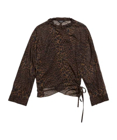 BALENCIAGA BALENCIAGA LEOPARD MINIMAL BLOUSE