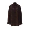 Balenciaga Tracksuit-style Silk-crepe Blouse In Brown