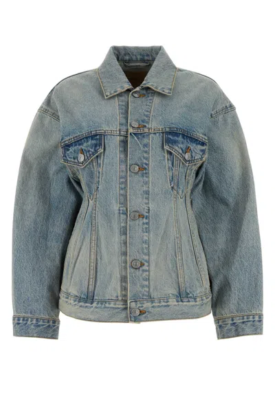 Balenciaga Women Light Blue Denim Hourglass Jacket