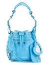 Balenciaga Women's Light-blue Leather Le Cagole Xs Bucket Bag